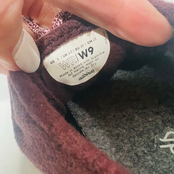 AllBirds Wool Runners Burgundy Purple Sneakers Sz 9 - Picture 6 of 6